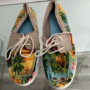 Sanuk Tropical Print Boat Shoes